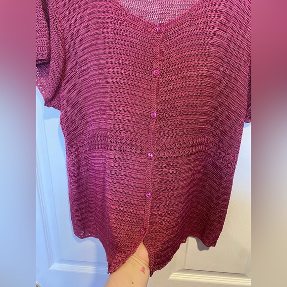 Emma James Blush Pink Crochet Top Size XL - Picture 5 of 6